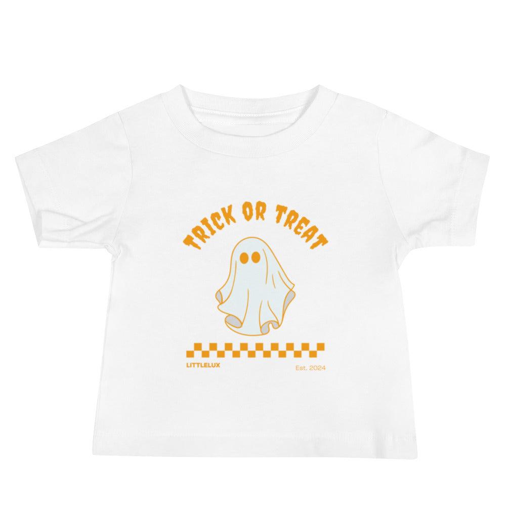 Trick Or Treat Ghost Orange Baby Tee