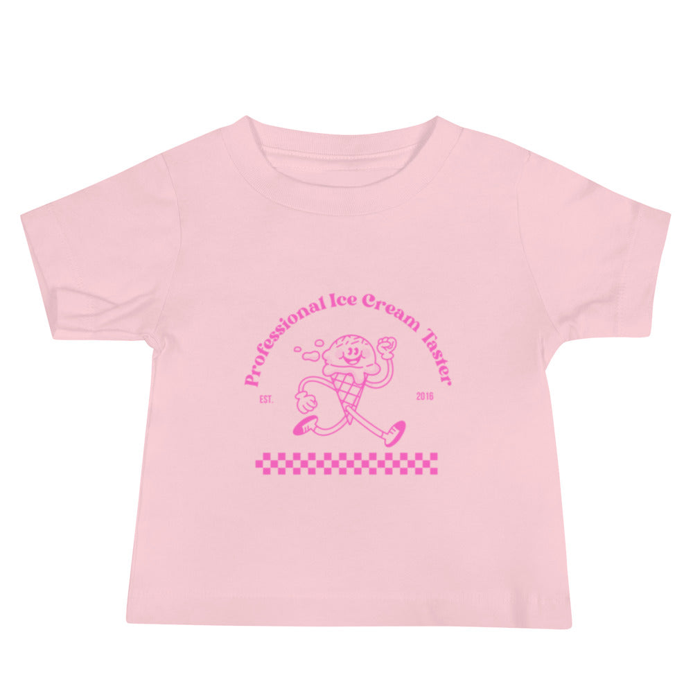 Professional Ice Cream Taster Pink Baby Tee