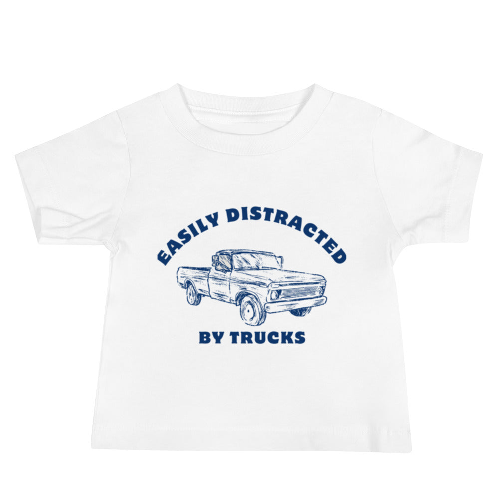 Easily Distracted By Trucks Baby Tee