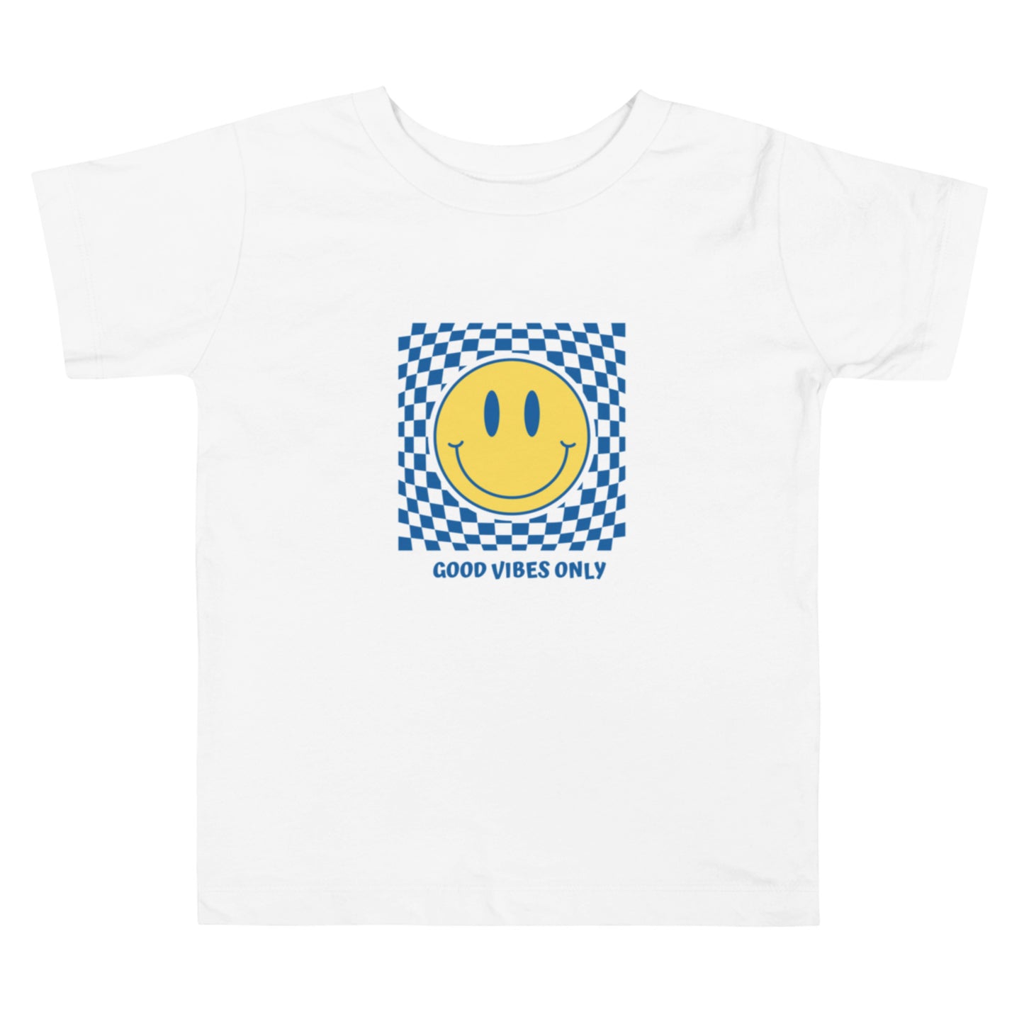 Good Vibes Only Smiley Face Yellow/Blue Toddler Tee