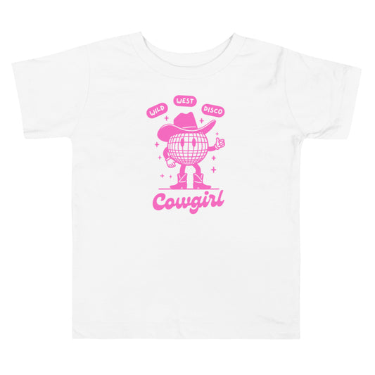 Wild West Disco Cowgirl Pink Toddler Tee