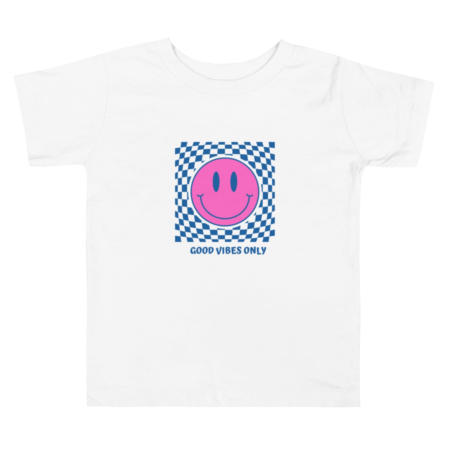 Good Vibes Only Smiley Face Pink/Blue Toddler Tee