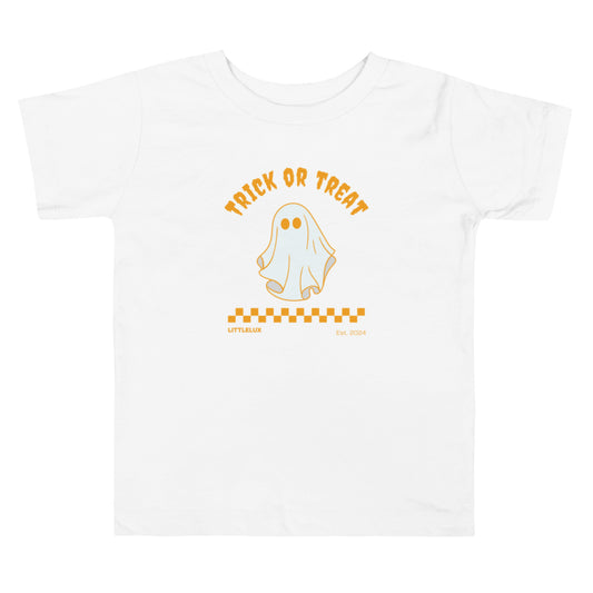 Trick Or Treat Ghost Orange Toddler Tee